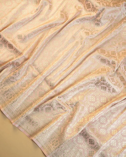 Baby Pink Premium Banarasi Katan Brocade Silk Saree (D3)
