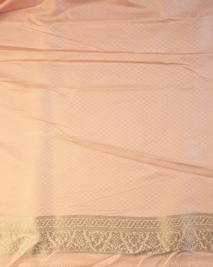 Baby Pink Premium Banarasi Katan Brocade Silk Saree (D3)