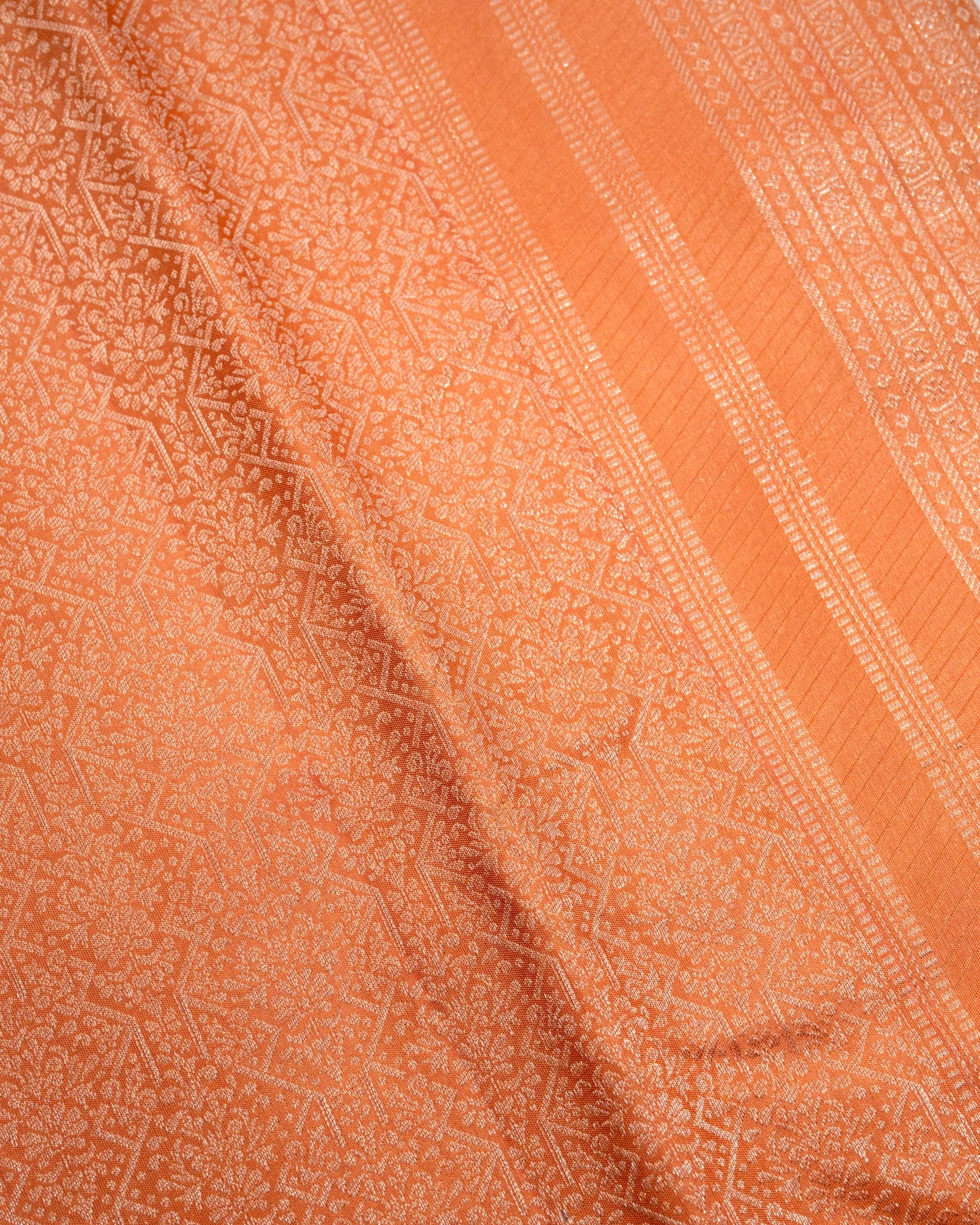 Pure Handloom Kanchipuram Silk Saree with Traditional Geometric Floral Brocade