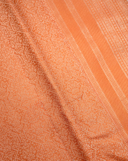 Pure Handloom Kanchipuram Silk Saree with Traditional Geometric Floral Brocade
