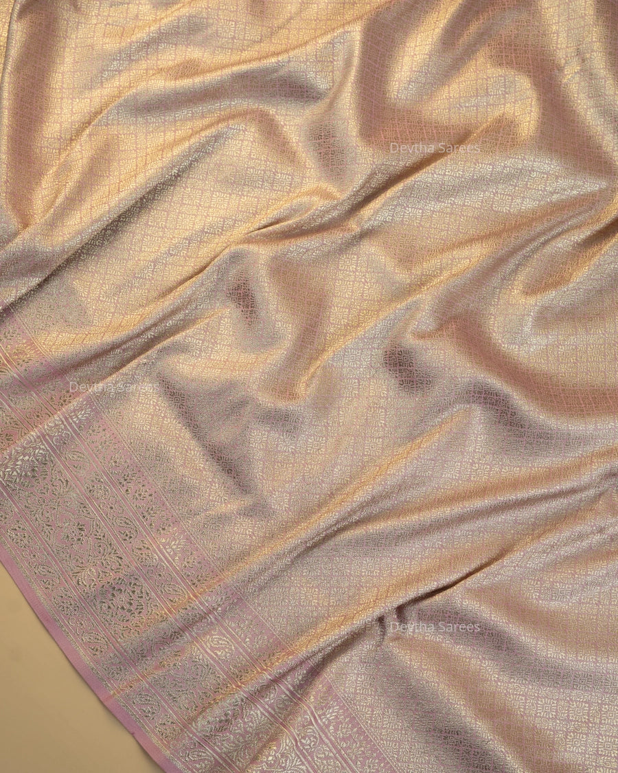 Mauve Pink Premium Banarasi Katan Brocade Silk Saree (D26)