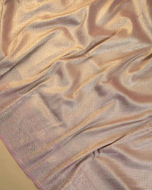 Mauve Pink Premium Banarasi Katan Brocade Silk Saree (D26)
