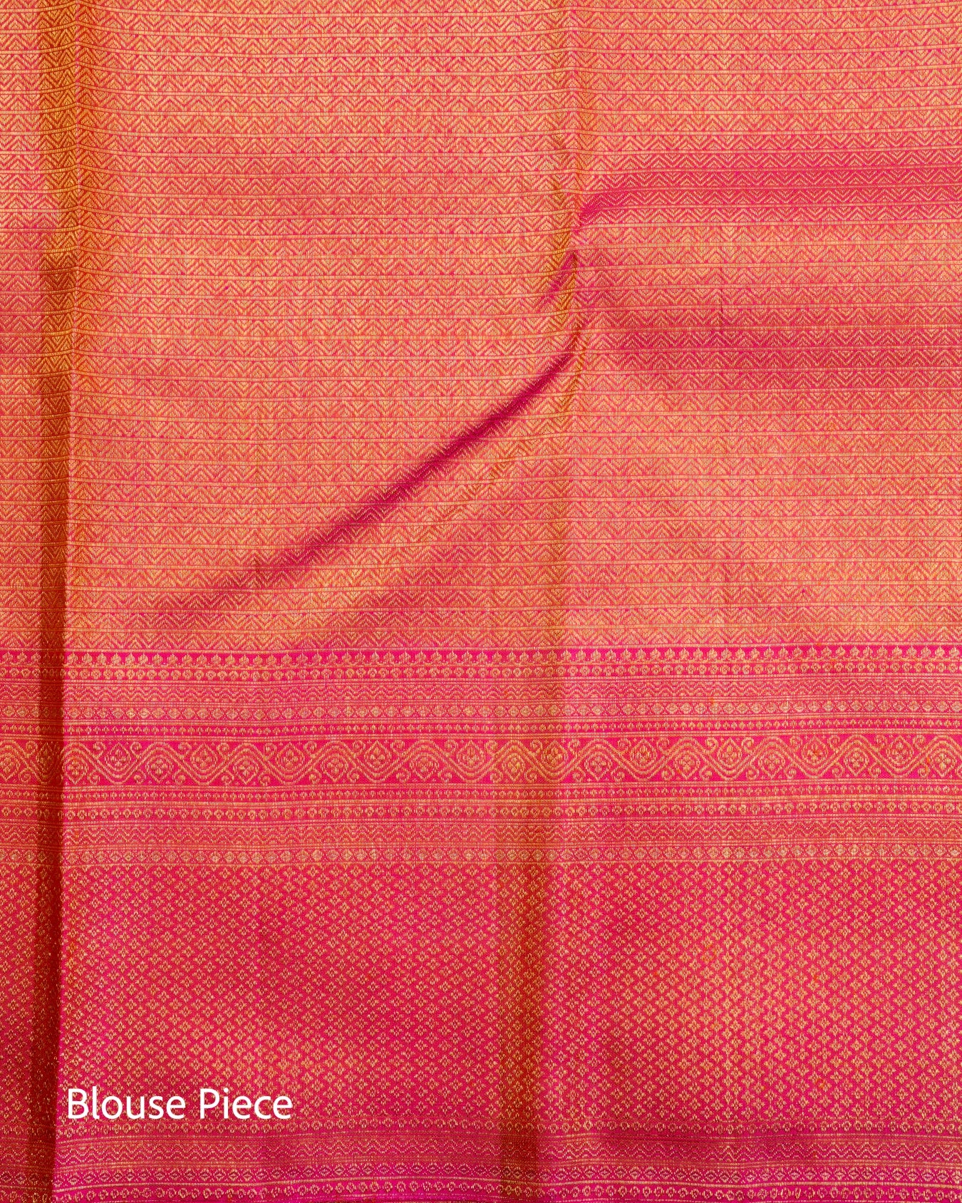 Pure Handloom Contrast Kanchipuram Silk Saree with Traditional Temple Block Brocade