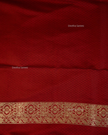 Maroon Premium Banarasi Katan Brocade Silk Saree (D28)