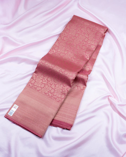 Pure Handloom Kanchipuram Silk Saree with Heirloom Floral Brocade