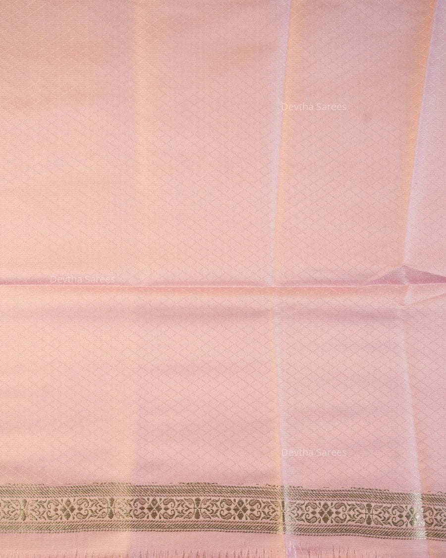 Pastel Lilac Premium Banarasi Katan Brocade Silk Saree (D27)