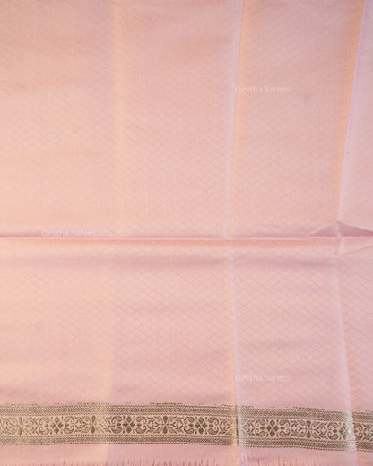 Pastel Lilac Premium Banarasi Katan Brocade Silk Saree (D27)