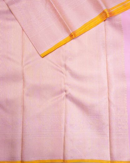 Pure Handloom Kanchipuram Silk Saree with Diamond Checks and Highlight Borders