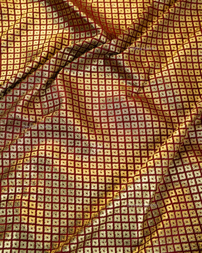 Maroon Premium Banarasi Katan Brocade Silk Saree (D22)