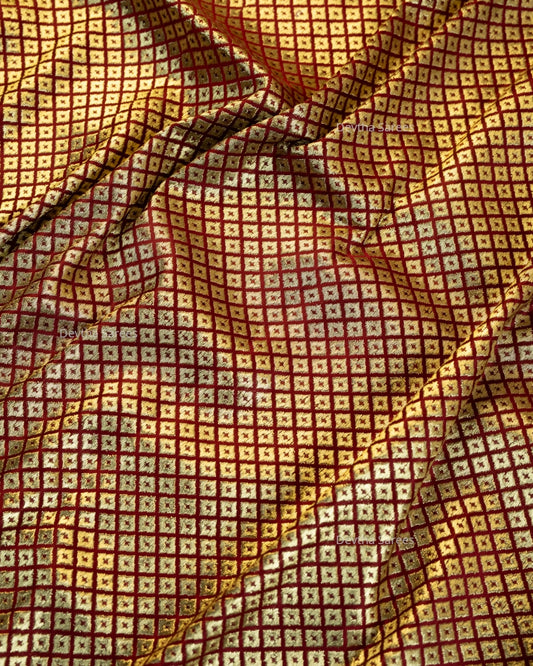 Maroon Premium Banarasi Katan Brocade Silk Saree (D22)