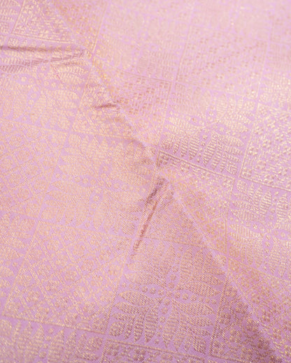 Pure Handloom Kanchipuram Silk Saree with Diamond Checks and Highlight Borders