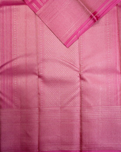 Pure Handloom Kanchipuram Silk Saree with Floral Block Brocade