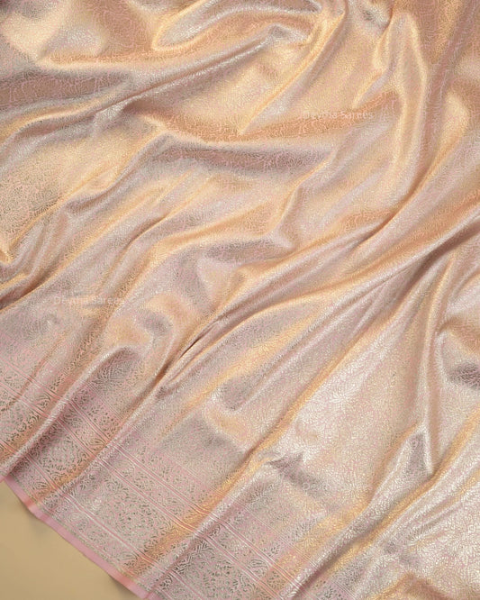 Pastel Pink Premium Banarasi Katan Brocade Silk Saree (D28)