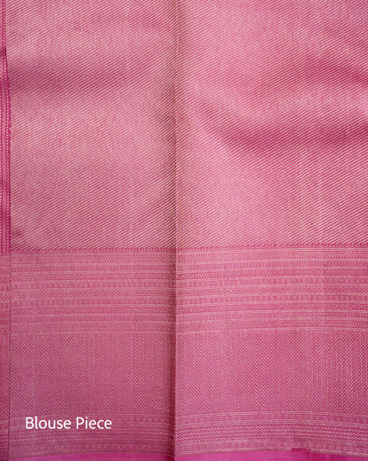 Pure Handloom Kanchipuram Silk Saree with Floral Block Brocade