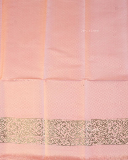 Pastel Pink Premium Banarasi Katan Brocade Silk Saree (D28)