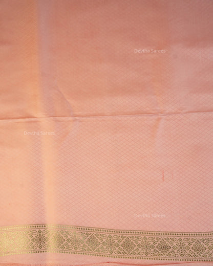 Baby Pink Premium Banarasi Katan Brocade Silk Saree (D12)