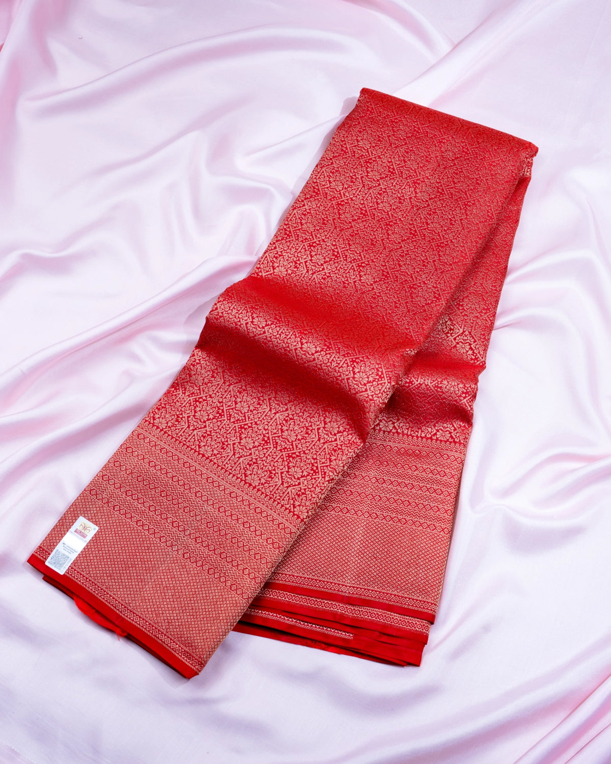 Pure Handloom Kanchipuram Silk Saree with Traditional Floral Cluster Brocade