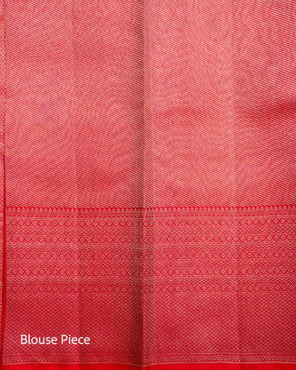 Pure Handloom Kanchipuram Silk Saree with Traditional Floral Cluster Brocade