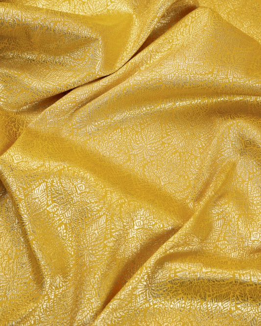 Mustard Yellow Premium Banarasi Katan Brocade Silk Saree (D28)