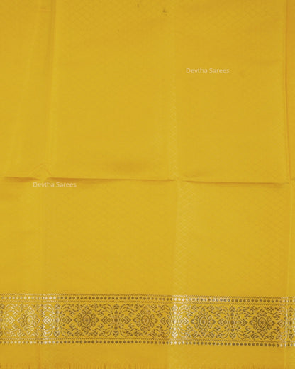 Mustard Yellow Premium Banarasi Katan Brocade Silk Saree (D28)
