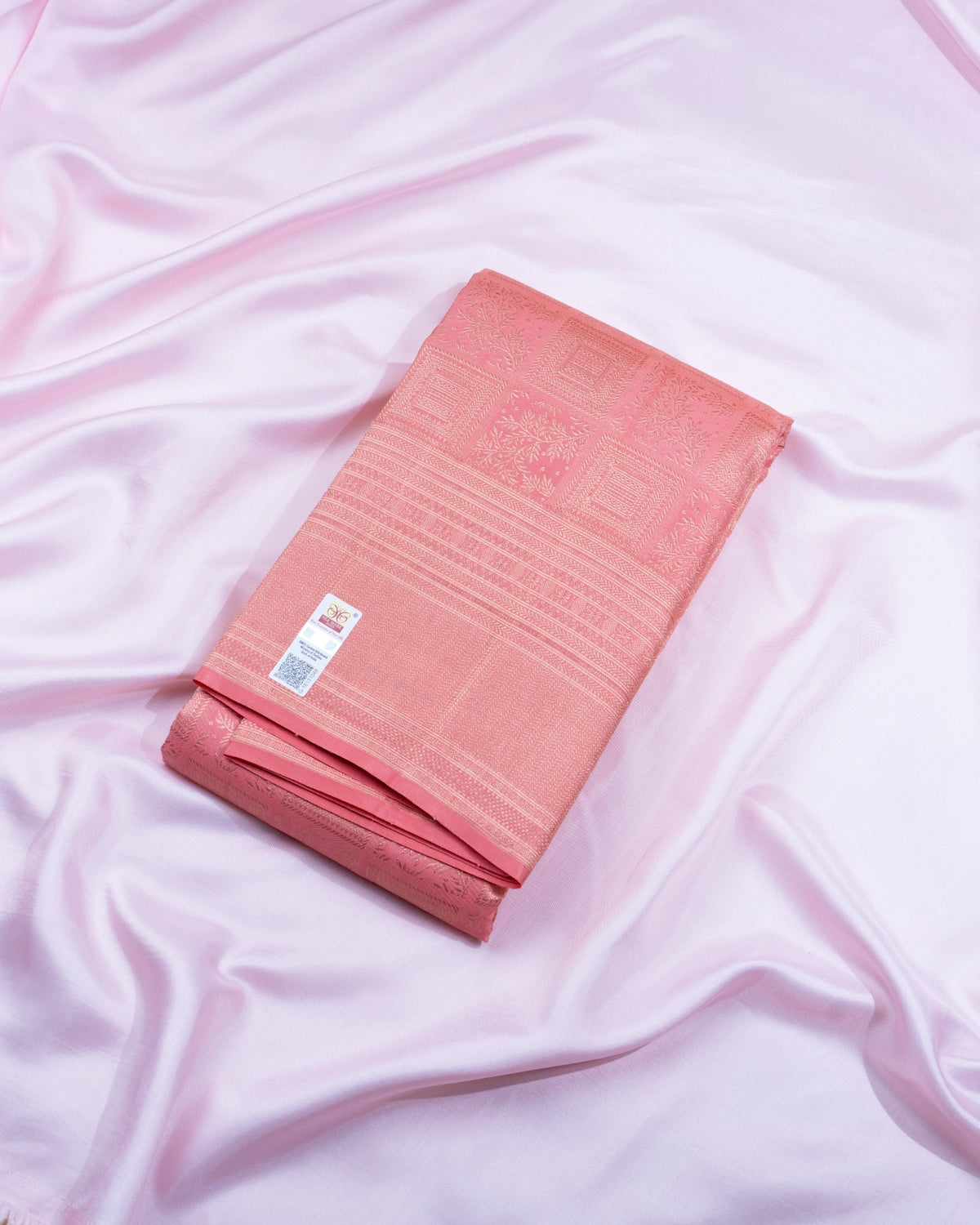 Pure Handloom Kanchipuram Silk Saree with Traditional Block and Floral Brocade