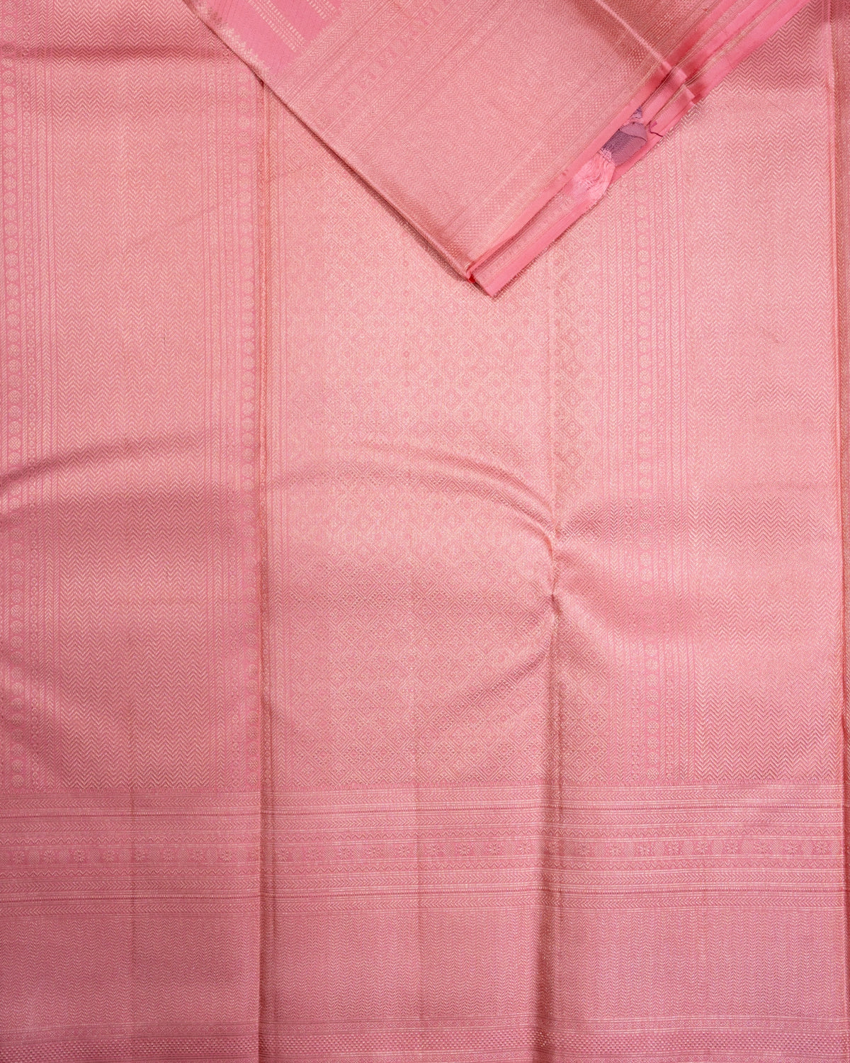 Pure Handloom Kanchipuram Silk Saree with Traditional Block and Floral Brocade