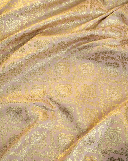 Pastel Baby Pink Premium Banarasi Katan Brocade Silk Saree (D12)