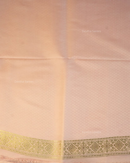 Pastel Baby Pink Premium Banarasi Katan Brocade Silk Saree (D12)