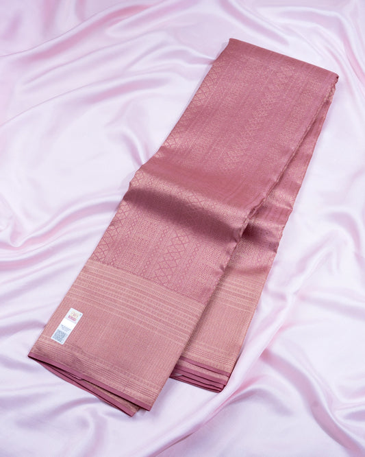 Pure Handloom Kanchipuram Silk Saree with Temple Pillar Brocade