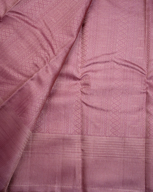 Pure Handloom Kanchipuram Silk Saree with Temple Pillar Brocade