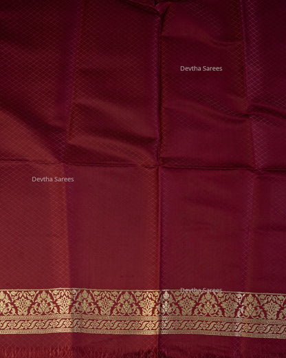 Plum Premium Banarasi Katan Brocade Silk Saree (D1)