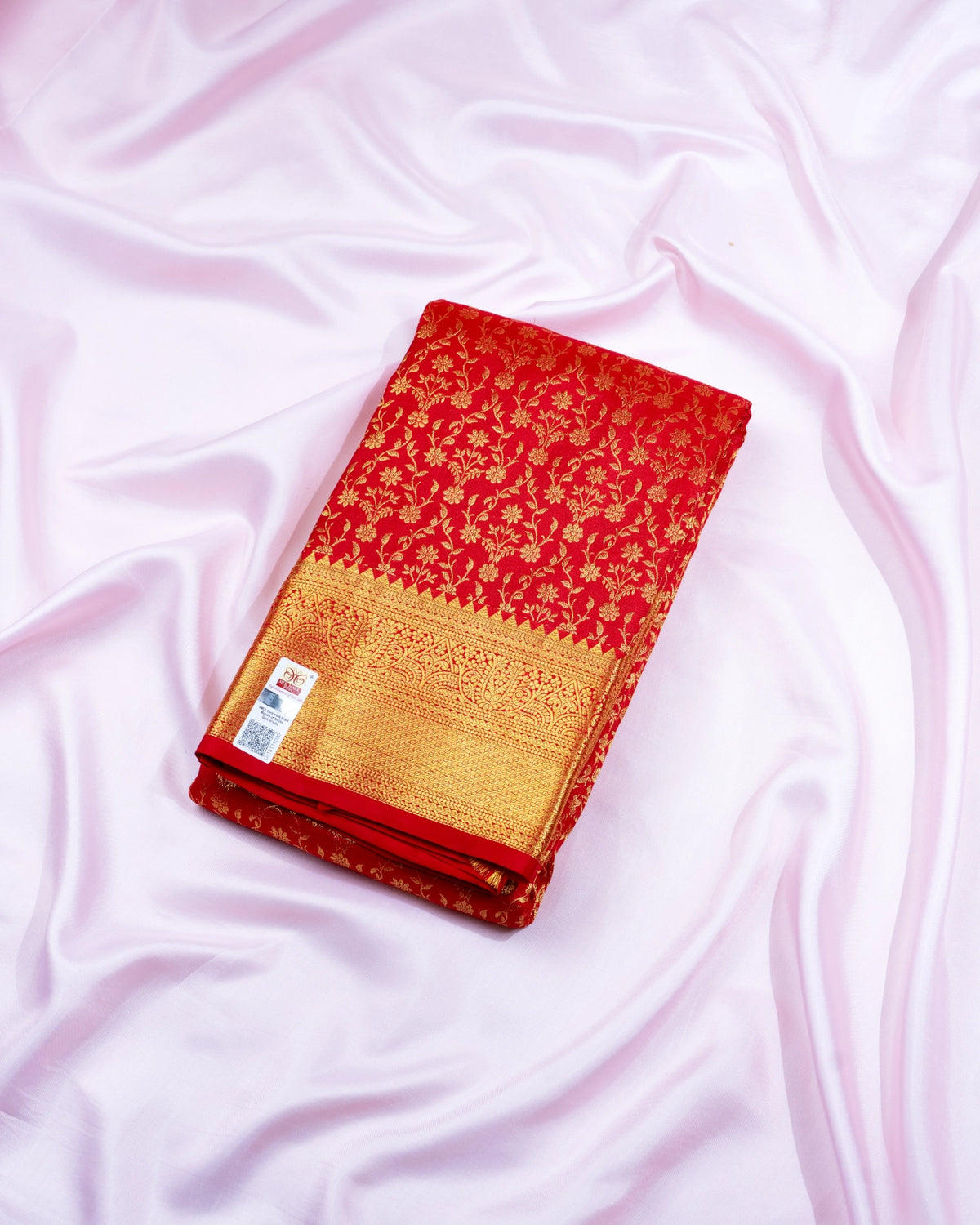 Pure Handloom Kanchipuram Silk Saree with Classic Floral Brocade