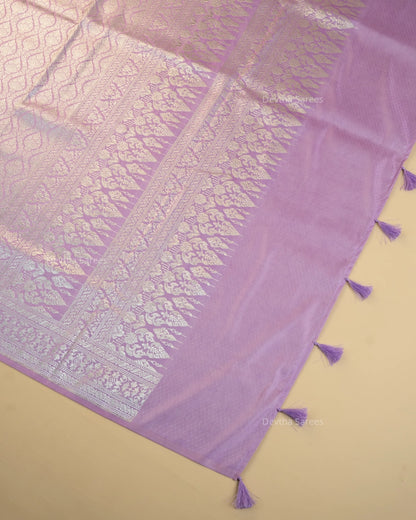 Lilac Premium Banarasi Katan Brocade Silk Saree (D7)