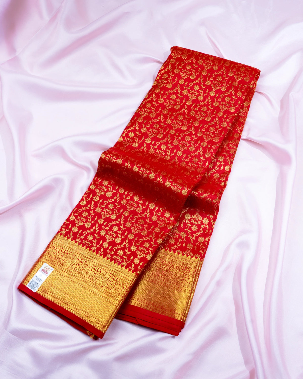 Pure Handloom Kanchipuram Silk Saree with Classic Floral Brocade