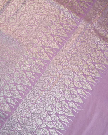 Lilac Premium Banarasi Katan Brocade Silk Saree (D7)