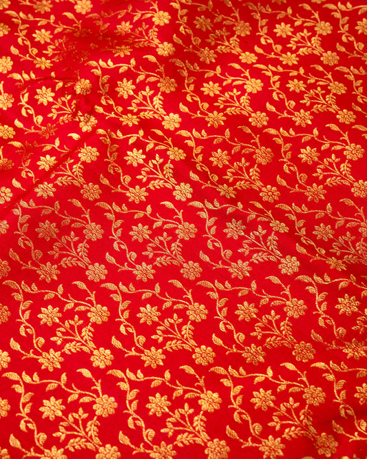 Pure Handloom Kanchipuram Silk Saree with Classic Floral Brocade