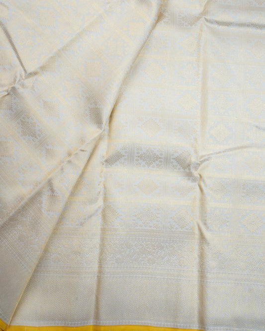 Premium Pure Handloom Kanchipuram Silk Saree with Temple Blocks and Highlight Borders