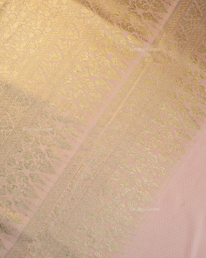 Baby Pink Premium Banarasi Katan Brocade Silk Saree (D11)