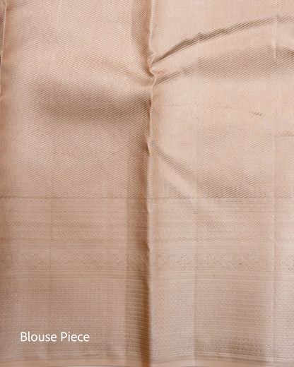 Pure Handloom Kanchipuram Silk Saree with Classic Floral Wine Brocade