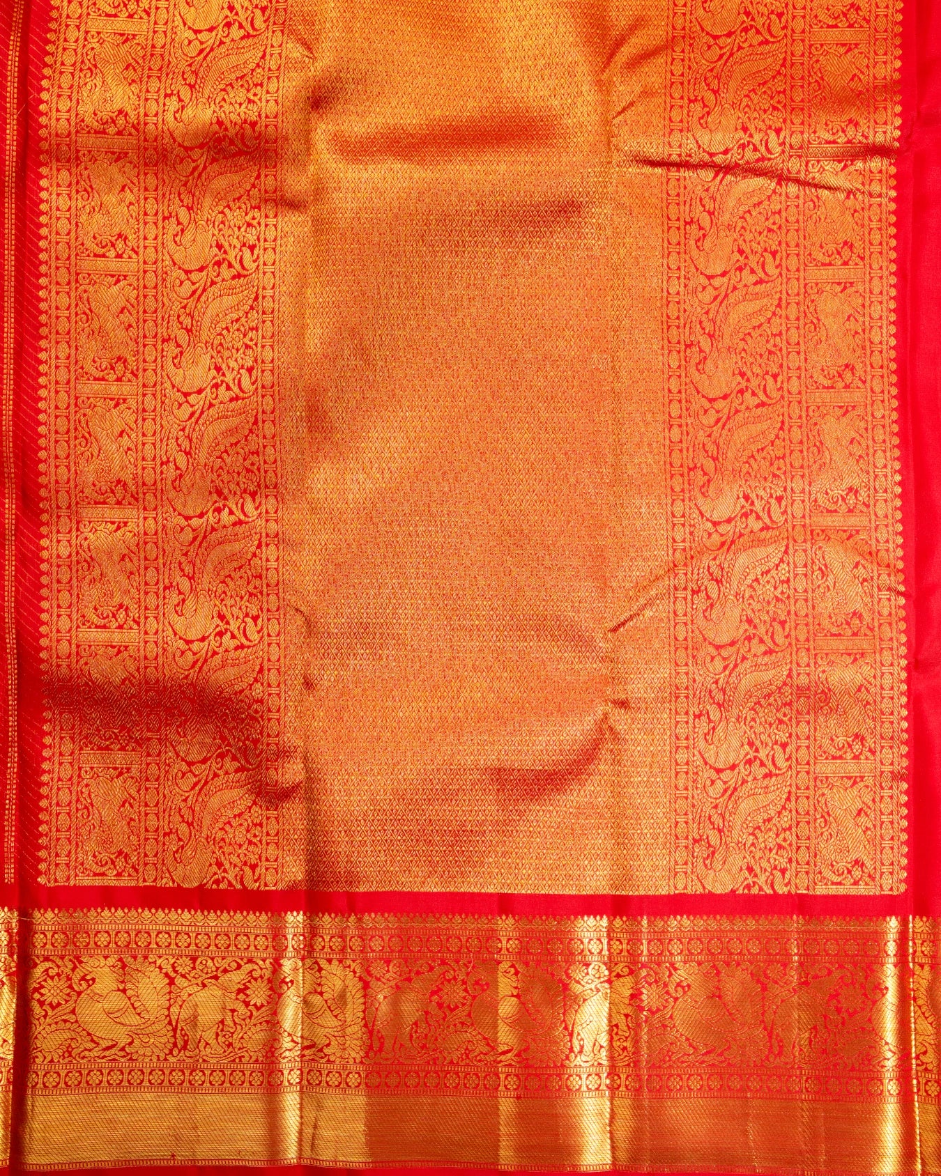 Pure Handloom Kanchipuram Silk Saree with Traditional Temple Buttas