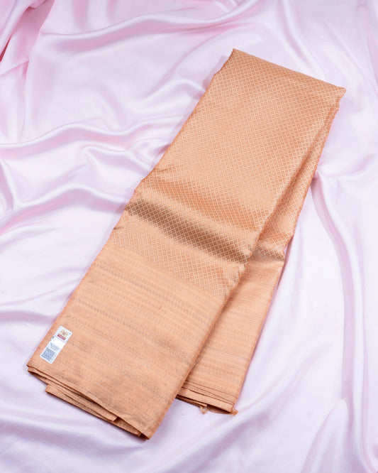 Pure Handloom Kanchipuram Silk Saree with Tiny Traditional Brocade