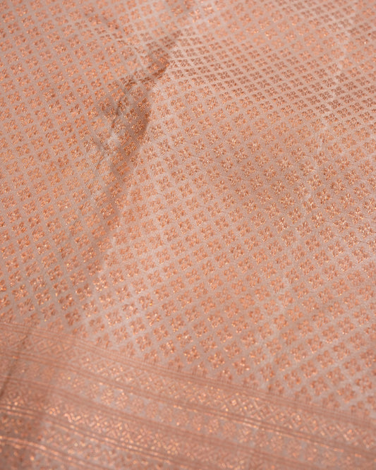 Pure Handloom Kanchipuram Silk Saree with Tiny Traditional Brocade