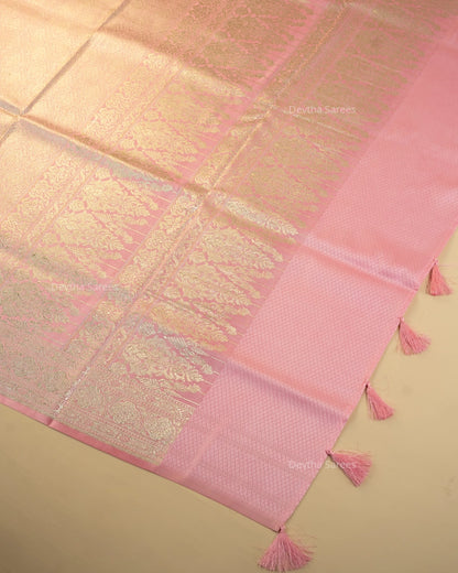 Pink Premium Banarasi Katan Brocade Silk Saree (D2)