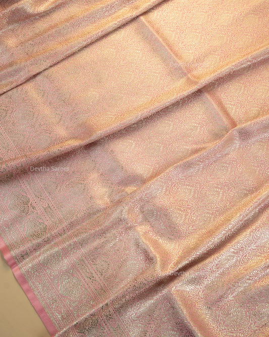 Pink Premium Banarasi Katan Brocade Silk Saree (D2)