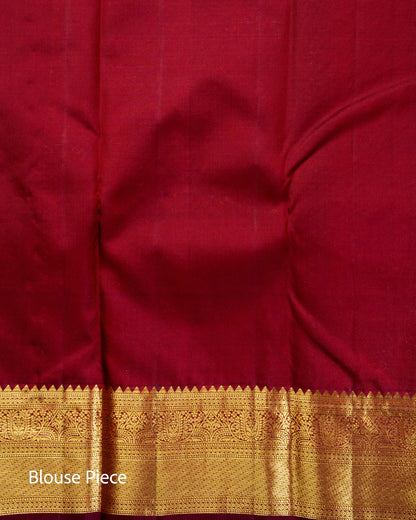 Pure Handloom Kanchipuram Silk Saree with Classic Floral Pattern