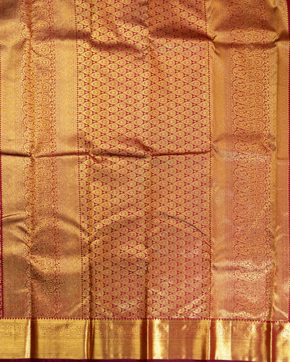 Pure Handloom Kanchipuram Silk Saree with Classic Floral Pattern
