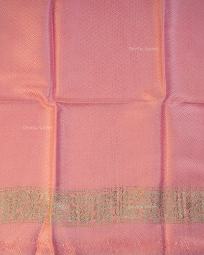 Pink Premium Banarasi Katan Brocade Silk Saree (D2)