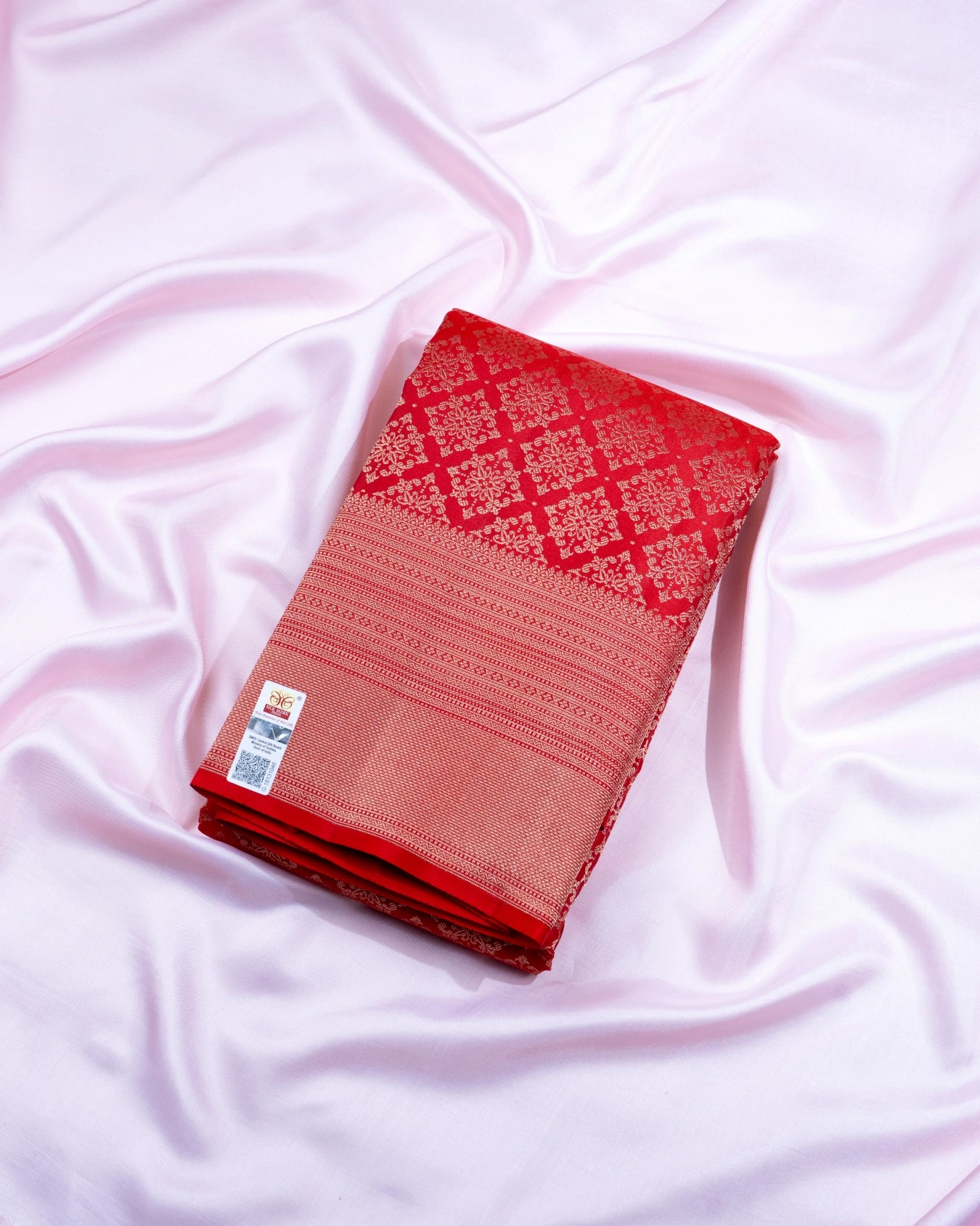 Pure Handloom Kanchipuram Silk Saree with Traditional Floral Diamond Brocade