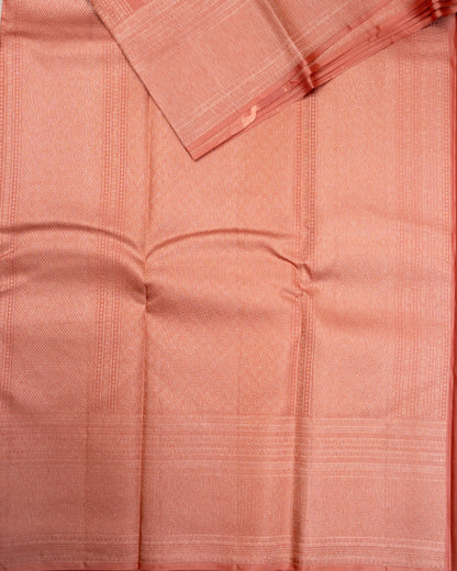 Pure Handloom Kanchipuram Silk Saree with Crossed Floral Design