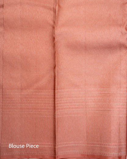 Pure Handloom Kanchipuram Silk Saree with Crossed Floral Design